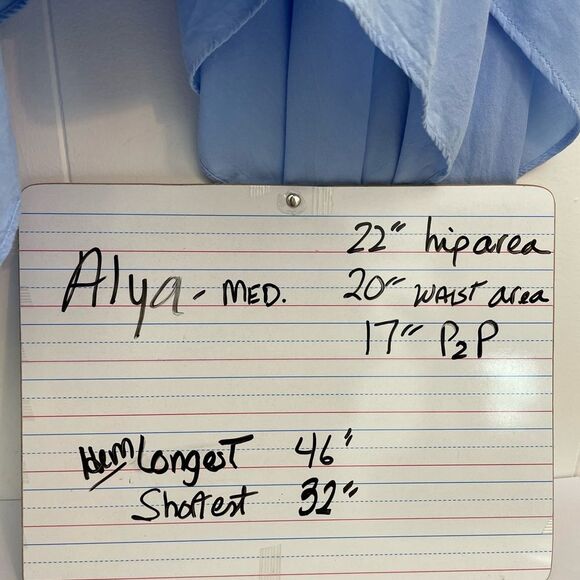 Francescas ALYA Ombre Summer Dress Size M Tiered Shark Bite Embroidery Racerback - Picture 15 of 15